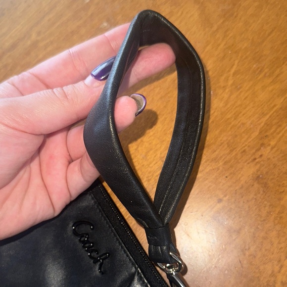 Coach Ashley Black Leather Wristlet - Picture 7 of 8